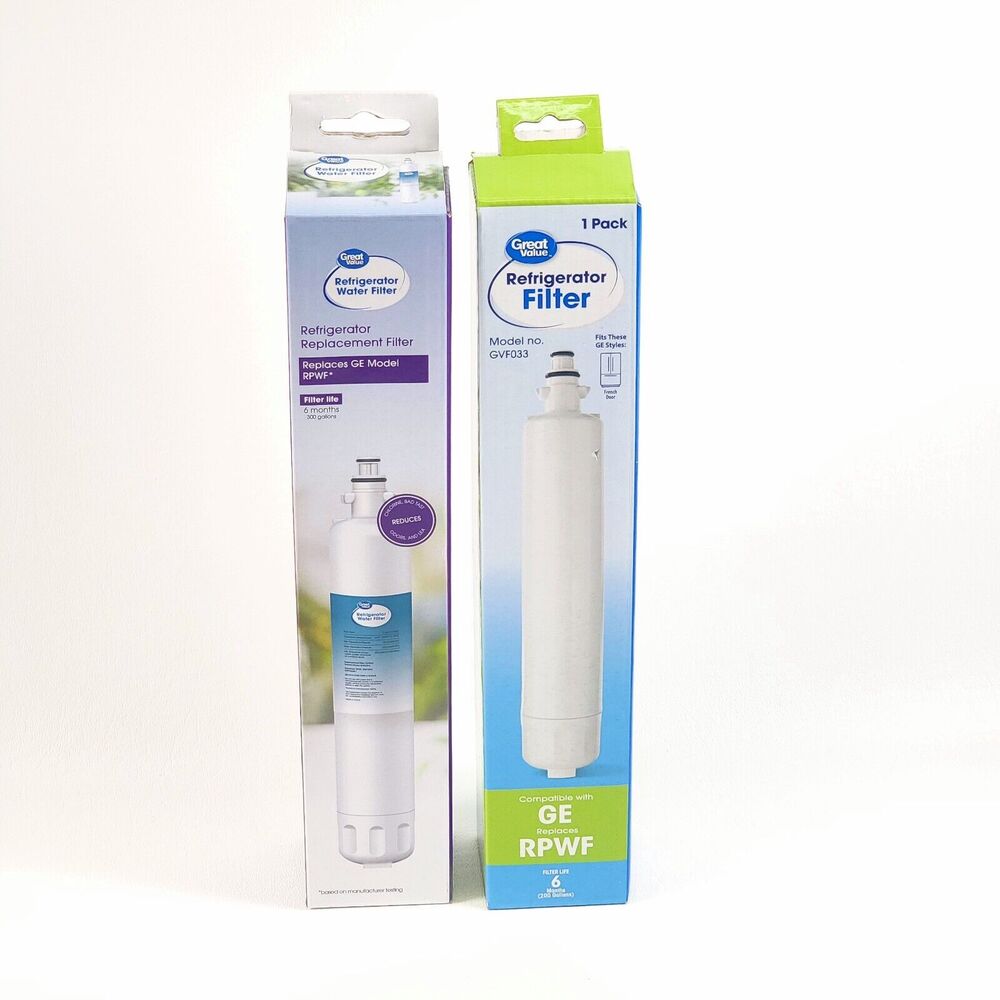 2 Great Value Refrigerator Water Filter GVF033 GE RPWF RWF1063 RWF3600A* 400 gal
